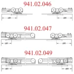 (50-120kg,500mm) Cửa trượt HAFELE 941.02.046 Slido Classic 120-O D-line11 120C (Giảm chấn 1 bên)