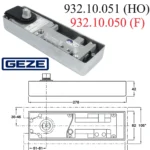 (150kg, EN1-4,HO/F) Bản lề sàn HAFELE GEZE 932.10.051 932.10.050 TS 500NV (Lắp âm)