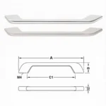 (212/160mm,340/288mm) Tay nắm tủ HAFELE, H1510 106.61.214 106.61.217 106.61.014 106.61.017