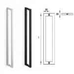 (CC.450-1075, L.475-1100mm) Tay nắm kéo HAFELE vuông