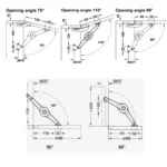 (H500mm, ngắn) Tay nâng HAFELE 373.66.612 Duo Standard