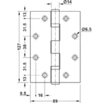 (F, 120kg,127x89mm, 2BB) Bản lề lá HAFELE 926.98.133 (đen mờ)