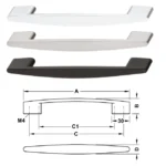 (180mm,224mm) Tay nắm tủ HAFELE, H1350 110.34.236 110.34.238 110.34.636 110.34.638