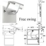 (H800mm) Tay nâng cánh đơn HAFELE Free Swing