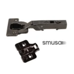 (18-32mm, Đen, SM) Bản lề tủ HAFELE giảm chấn gỗ dày SM 98 độ 308.03.003 (Thẳng, trùm ngoài, A)