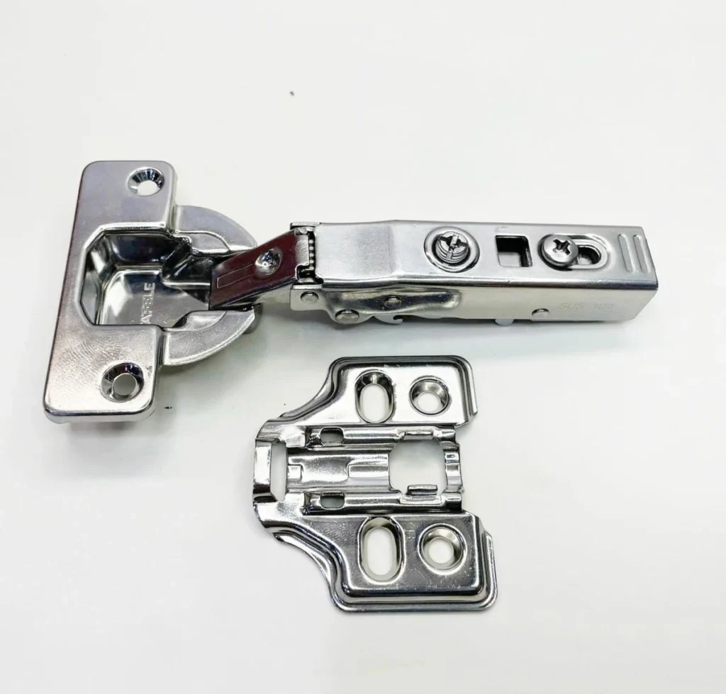 (SM,98º,GC,inox ) Bản lề tủ HAFELE 334.05.000 (Trùm ngoài,gỗ dày, inox304)