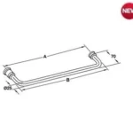 (450, 500, 550mm) Tay nắm tròn phòng tắm kính HAFELE (Inox bóng)