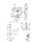 (WC, 55/72mm) Bộ khoá tay nắm gạt HAFELE 489.10.660 (inox)