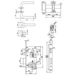 (WC, 55/72mm) Bộ khoá tay nắm gạt HAFELE 489.10.661 (inox)