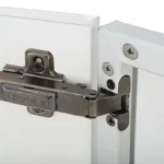 (Khung nhôm, A)  Bản lề cửa tủ HAFELE giảm chấn, trùm ngoài cho khung nhôm hẹp 315.26.710 (kèm đế, màu đen)