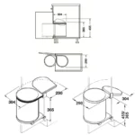 (C,400mm,15L) Thùng rác gắn cánh HAFELE 502.12.023 HAILO (inox304)