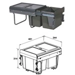 (C, 40cm, 30L) Thùng rác giảm chấn HAFELE 503.39.631 503.39.631 KOSMO-C VIOLA