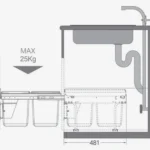 (C, 40cm, 30L) Thùng rác giảm chấn HAFELE 503.39.631 503.39.631 KOSMO-C VIOLA