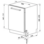 (60cm, mở cửa, Ion, UV) Máy rửa HAFELE HDW-FI60D 533.23.320 (âm toàn phần)