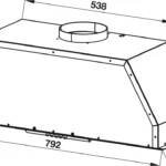 (80cm,630m3/h) Hút mùi HAFELE HH-BI79A 533.80.038 (âm tủ)