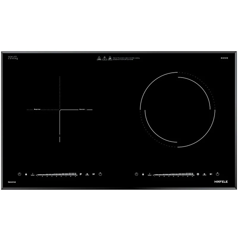 (73cm,4.4kW) Bếp từ kết hợp điện HAFELE 2 vùng nấu HC-H7321B 536.61.856