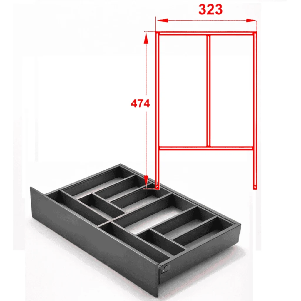 (400mm) Bộ khay chia ngăn kéo HAFELE 552.52.303 (xám) 552.52.803 (trắng)
