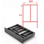 (400mm) Bộ khay chia ngăn kéo HAFELE 552.52.303 (xám) 552.52.803 (trắng)