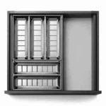 (500mm, kiểu 1) Bộ khay chia ngăn kéo inox304 HAFELE 552.52.390 (xám) 552.52.891 (trắng)