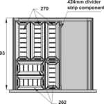 (500mm, kiểu 2) Bộ khay chia ngăn kéo inox304 HAFELE 552.52.392 (xám) 552.52.893 (trắng)