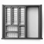 (500mm, kiểu 2) Bộ khay chia ngăn kéo inox304 HAFELE 552.52.392 (xám) 552.52.893 (trắng)