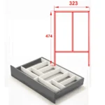 (400mm) Bộ khay chia ngăn kéo HAFELE 552.52.303 (xám) 552.52.803 (trắng)