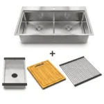 (860mm, combo) Chậu bếp inox HAFELE 567.94.058 WS R10 HS25-SSN2S-8650-SILVER