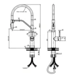 Vòi bếp HAFELE 570.85.001 linh hoạt SIMI-PRO HT26-SH1F485-BR (JUMBO)