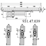 (60kg, EN3, HO, lắp âm) Đóng cửa tự động HAFELE 931.47.039 (Tay co thuỷ lực)