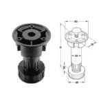 (80/100mm) Chân nhựa đen HAFELE 637.45.308 637.45.326 (160kg)