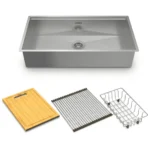 (760mm, combo) Chậu bếp inox HAFELE 567.24.467 WS R0 HS24-SSN1S-7644-SILVER