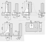 (15-24mm,107°) Bản lề tủ Blum không bật 74T1550.TL 7657333 74T1650.TL 6974603 74T1750.TL 6510173 (Nikel, CLIP top)
