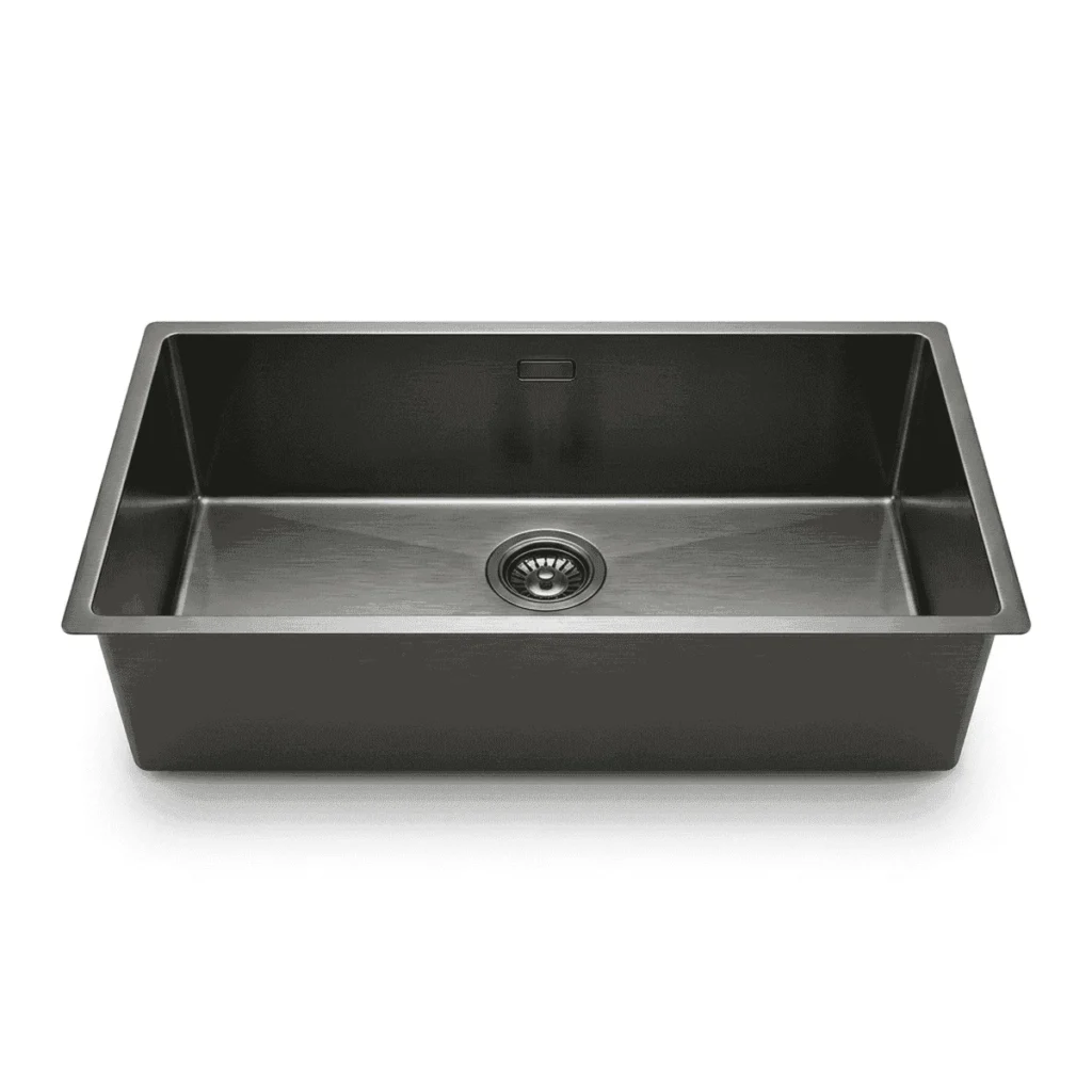 (760mm, titan) Chậu bếp inox HAFELE 567.24.482 R25 HS25-SSN1S-760 Nano PVD