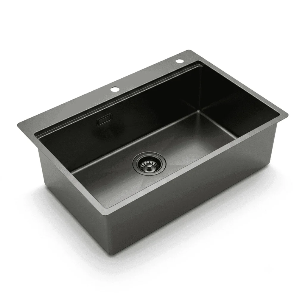 (760mm, titan) Chậu bếp inox HAFELE 567.24.484 R10 HS25-SSN1S-7650 Nano PVD