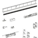 (80kg, 80-M) Cửa trượt âm HAFELE 940.59.008 940.59.009 (Cửa gỗ)