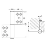 (80kg, 127x99mm) Bản lề cối HAFELE 926.13.903 (inox mờ)