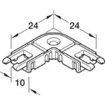 (12v/24v,8mm) Kẹp nối góc LED HAFELE LOOX5 833.89.187 (48.0mm)