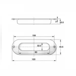 (120x40x13.5mm) Tay nắm âm HAFELE 902.01.382 (inox mờ)