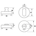 (30-50mm, WC) Chốt vệ sinh HAFELE 902.54.292