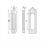 (160x47x17mm) Tay nắm âm HAFELE 903.11.950 (inox mờ)