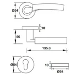 Tay nắm gạt có nắp che HAFELE 903.99.032 ROSETTE
