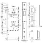 (BS45/CC85mm,F) Thân khóa HAFELE 911.02.165 (inox mờ)