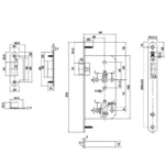 (BS55/CC72mm, không chốt chết) Thân khóa lưỡi gà HAFELE 911.23.428