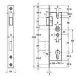 (BS30/CC92mm) Thân khóa HAFELE 911.77.260