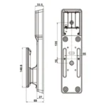 (120mm) Khoá điện tử vân tay HAFELE MP2503B 912.21.046 (Màu đen)