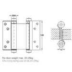 (25kg) Bản lề bật 2 chiều HAFELE 927.97.060 (inox mờ)