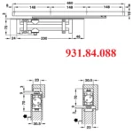 (80kg, EN4,HO, lắp âm) Đóng cửa tự động HAFELE 931.84.088  DCL31 (Tay co thuỷ lực)