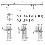 (120kg, EN2-4,HO, lắp âm) Đóng cửa tự động HAFELE 931.84.198 DCL33N (Tay co thuỷ lực)