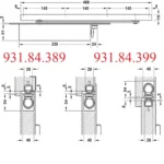 (150kg, EN3-6,NHO, lắp âm) Đóng cửa tự động HAFELE 931.84.399 DCL70 (Tay co thuỷ lực)