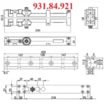 (80kg, EN4, HO, lắp âm) Đóng cửa tự động HAFELE 931.84.921 DCL30 (Tay co thuỷ lực)
